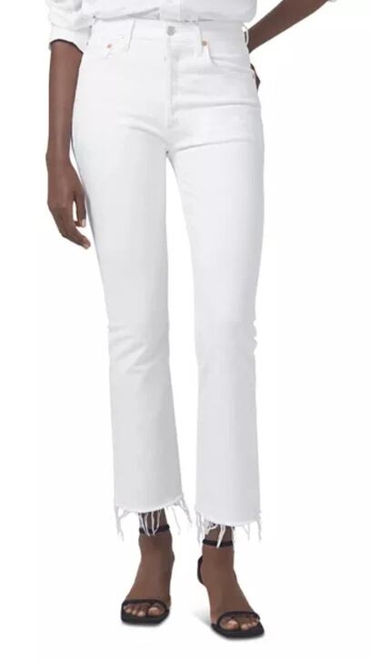 Citizens Of Humanity Denim - Citizens of Humanity Women's Isola Cropped Boot Jeans White sz 29